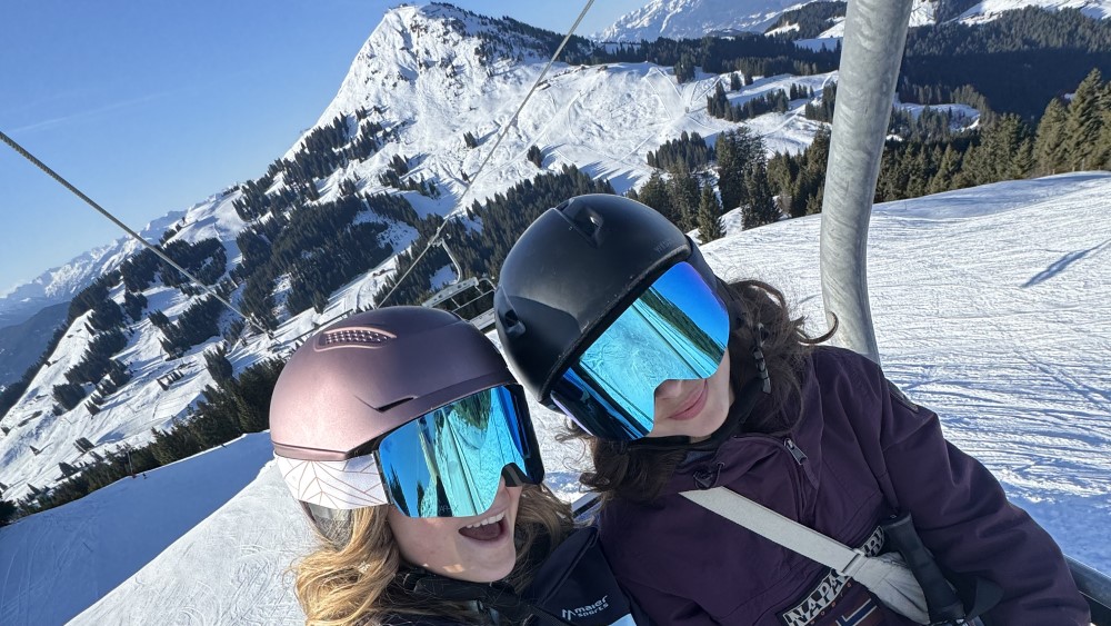 Cruisen door het skigebied.